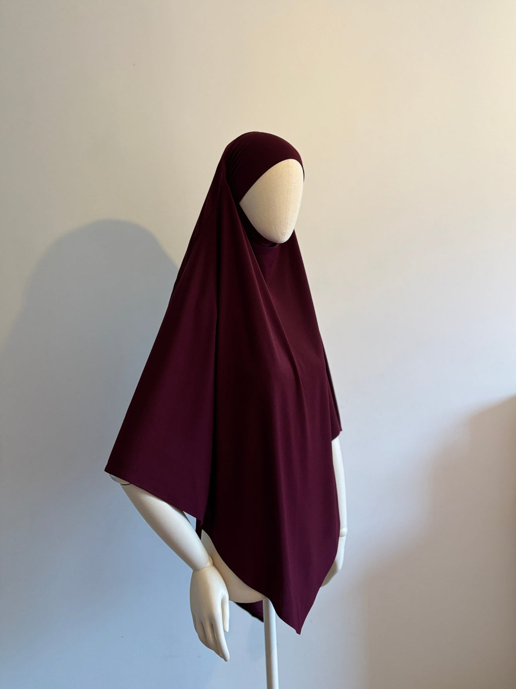 Khimar Mi-Long Jersey Premium - Grenat