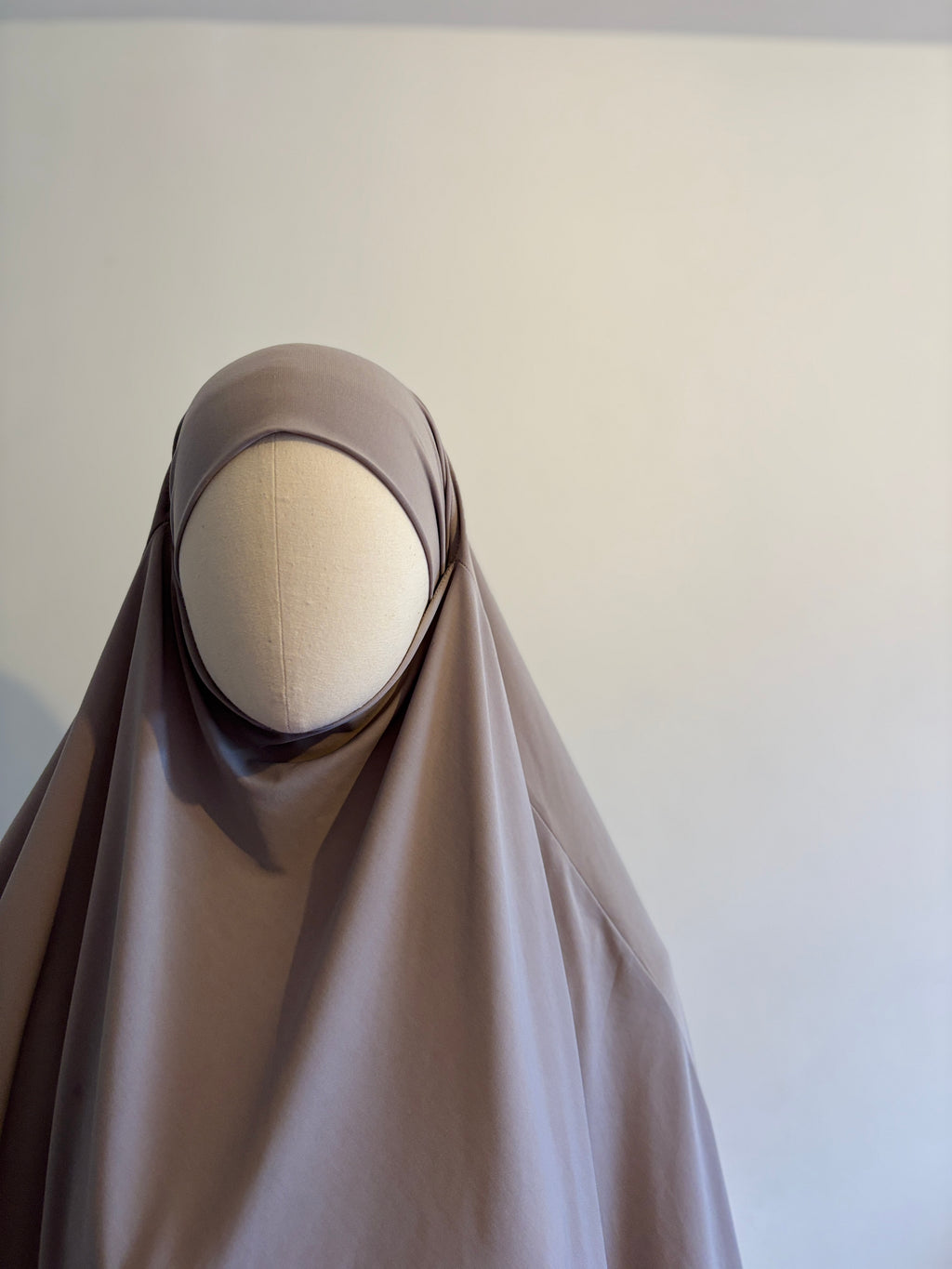 Khimar Mi-Long Jersey Premium - Grisé