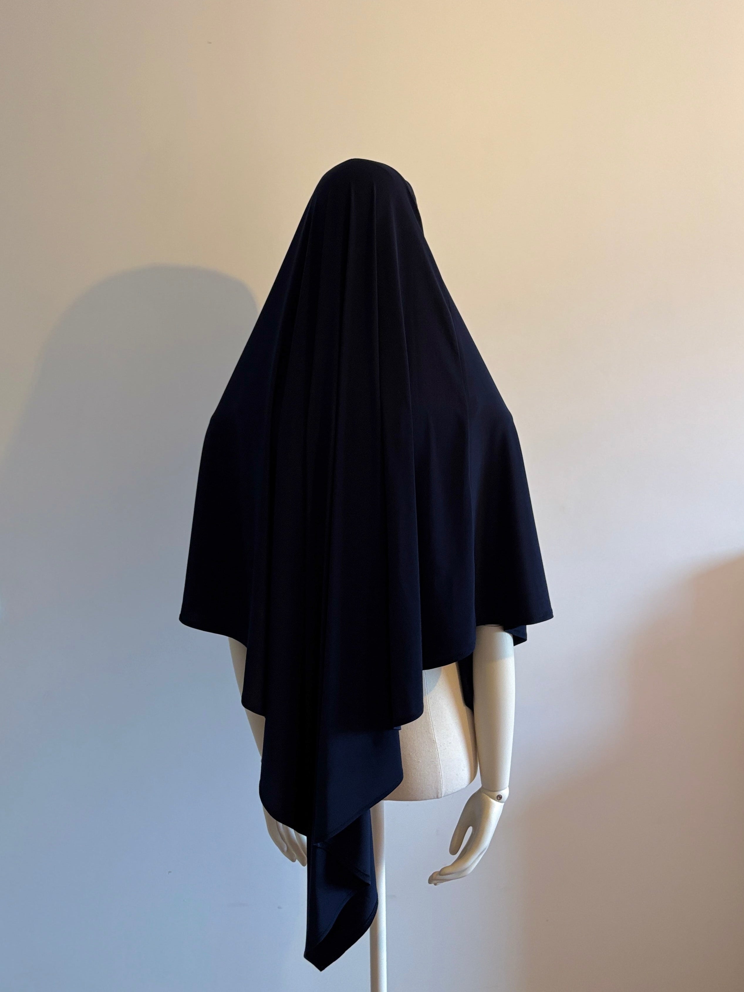 Khimar Mi-Long Jersey Premium - Nuit