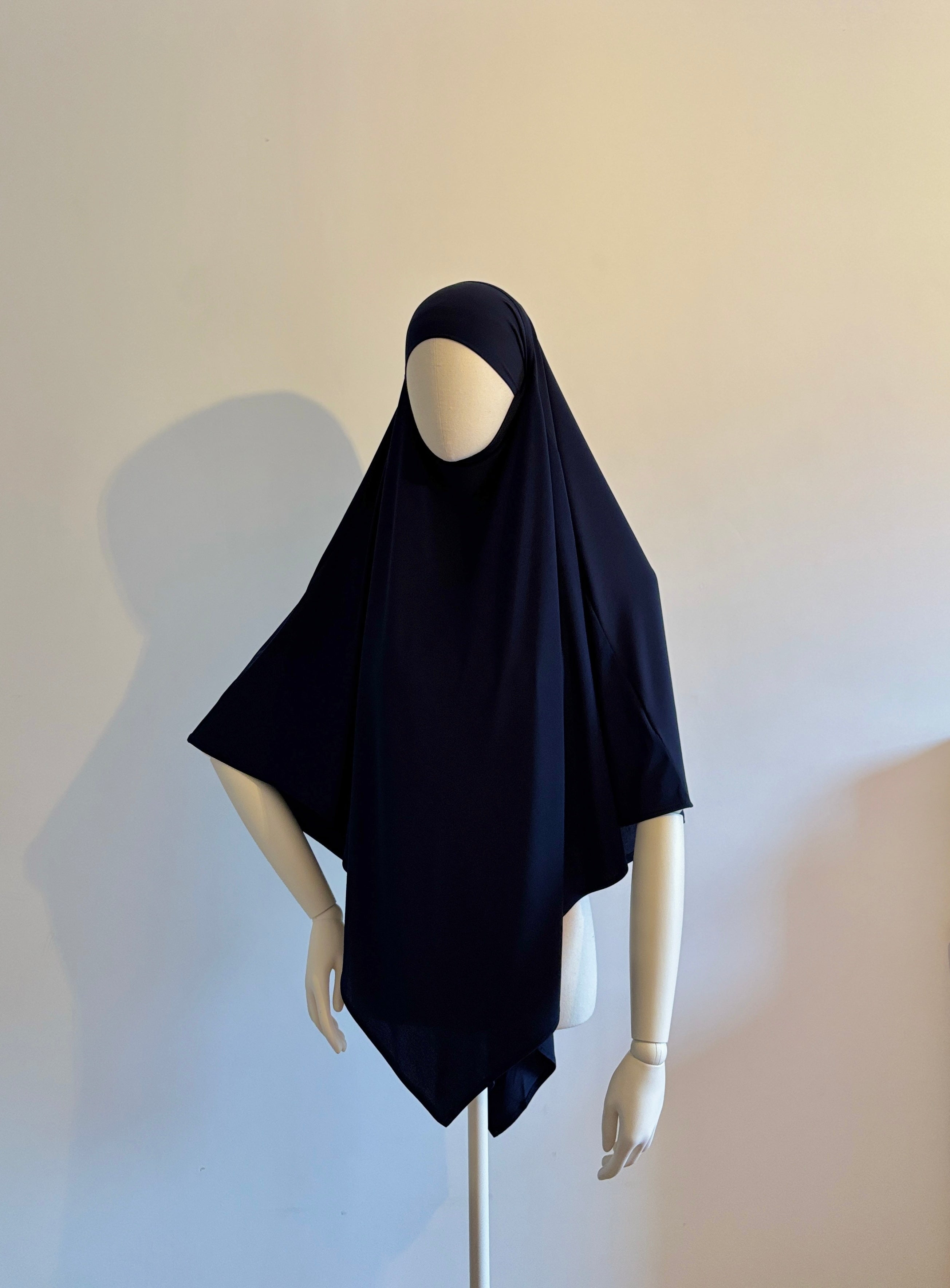 Khimar Mi-Long Jersey Premium - Nuit