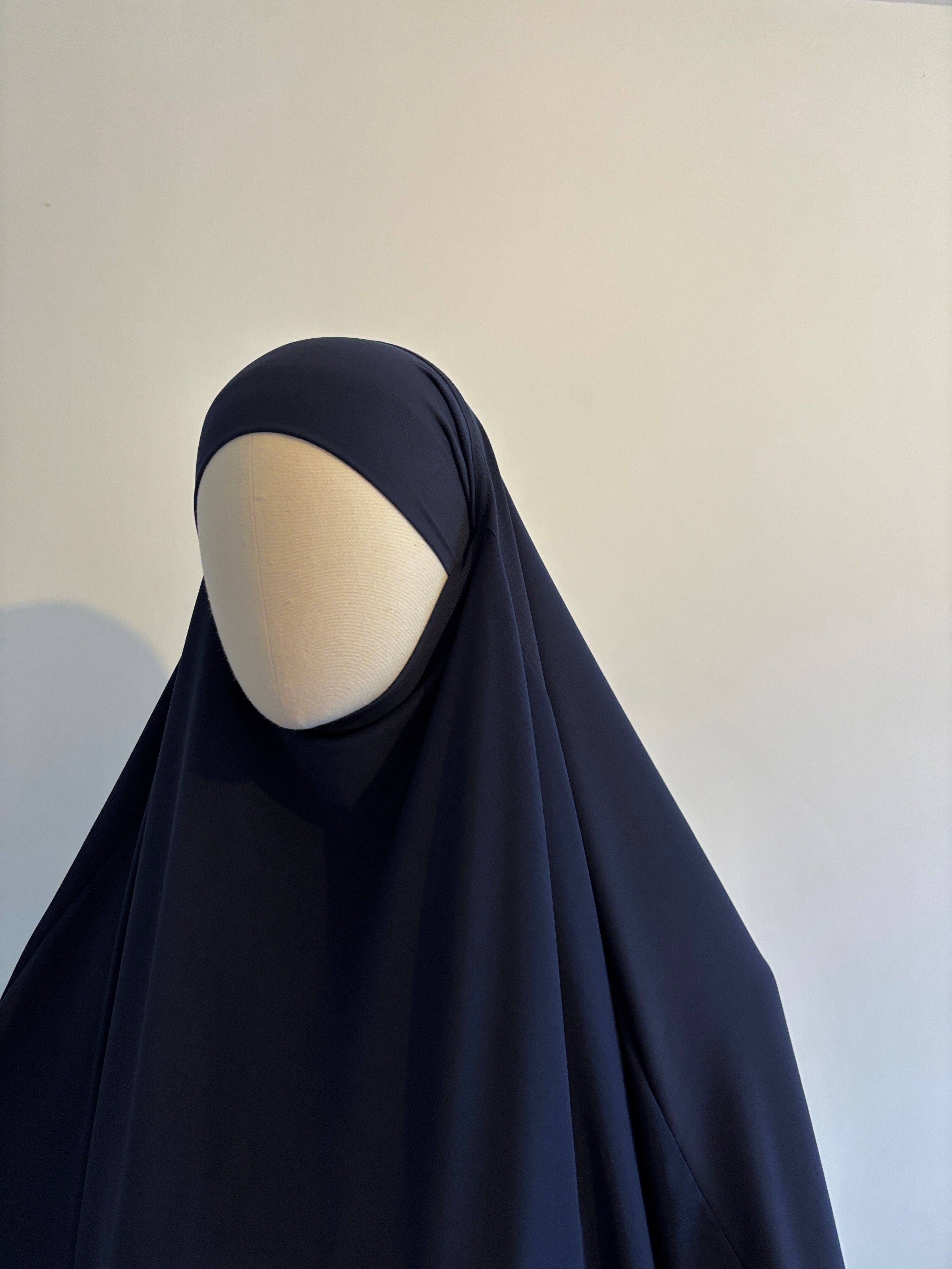 Khimar Mi-Long Jersey Premium - Nuit