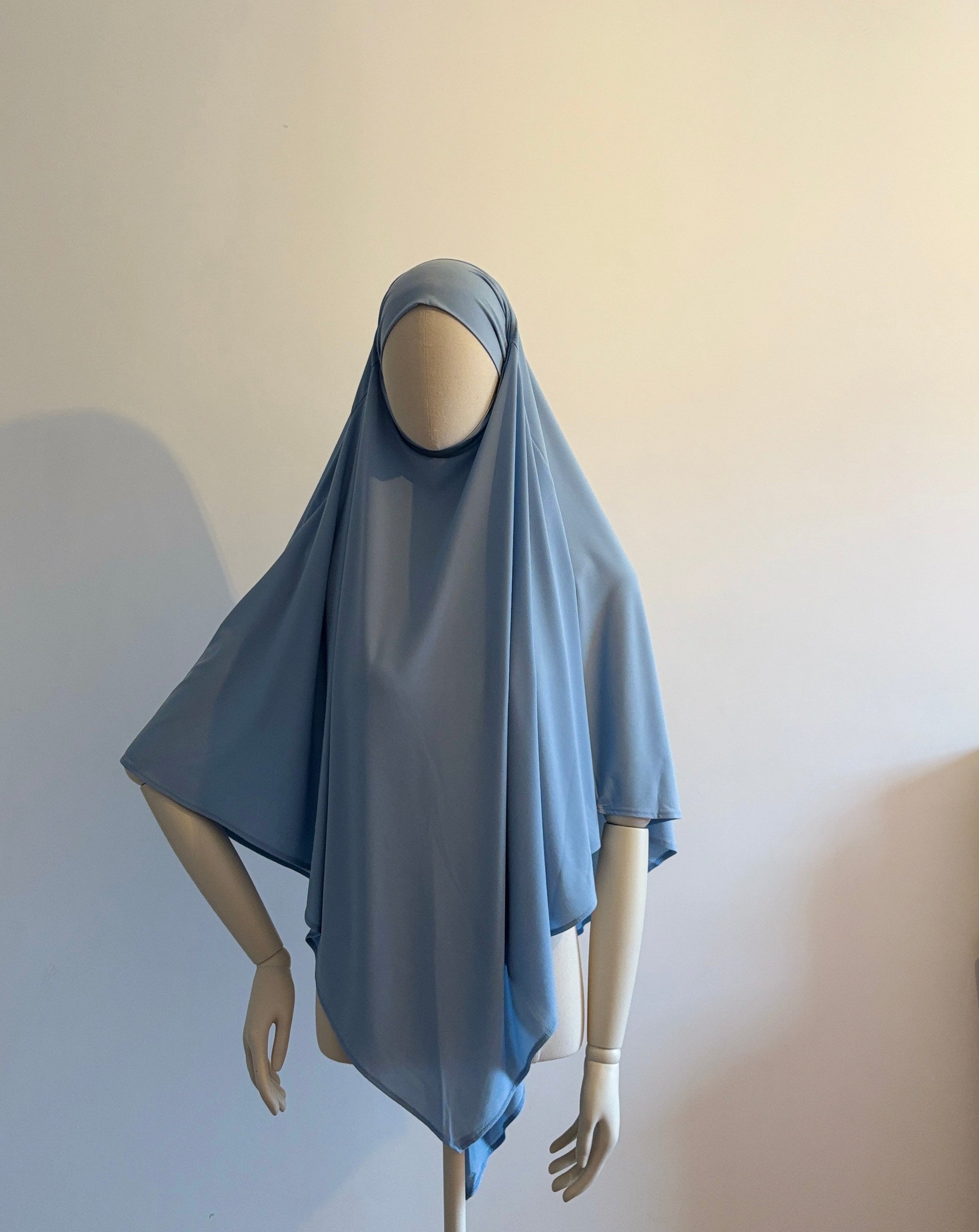 Khimar Mi-Long Jersey Premium - Ciel