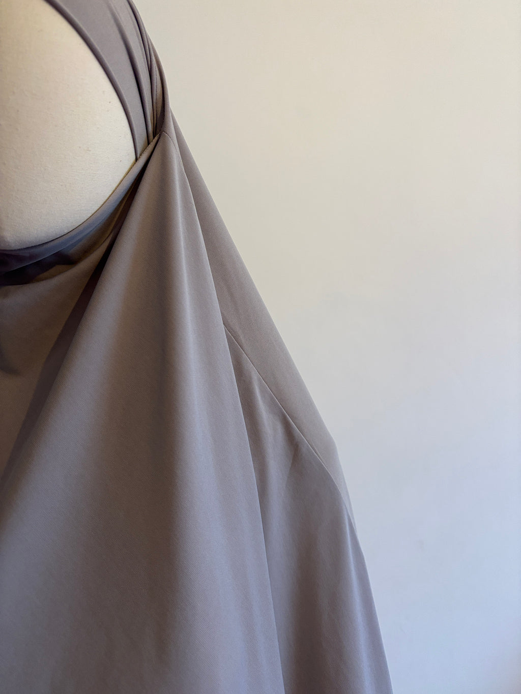 Khimar Mi-Long Jersey Premium - Grisé