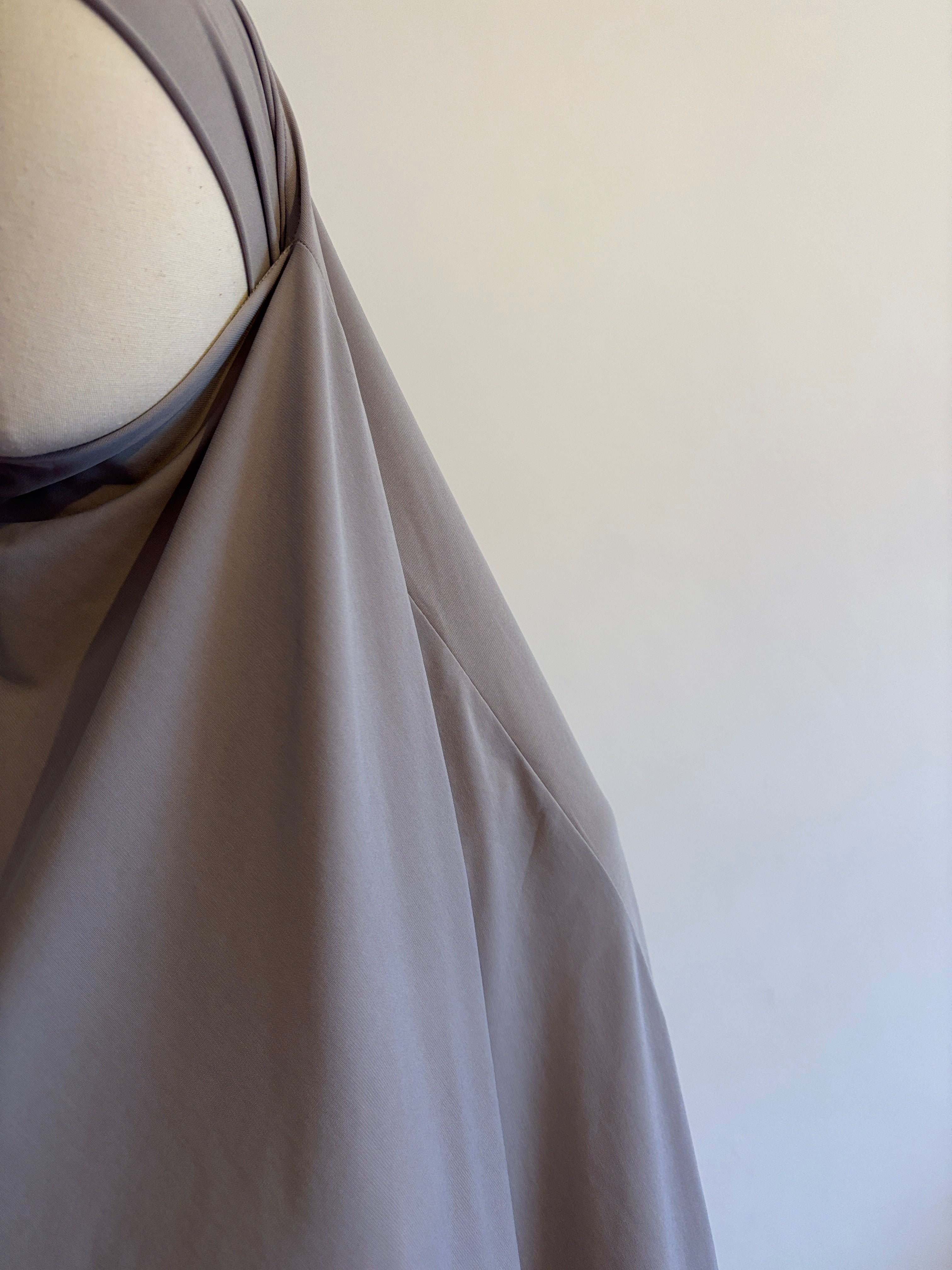 Khimar Mi-Long Jersey Premium - Grisé