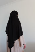 Khimar Mi-Long Jersey Premium - Noir