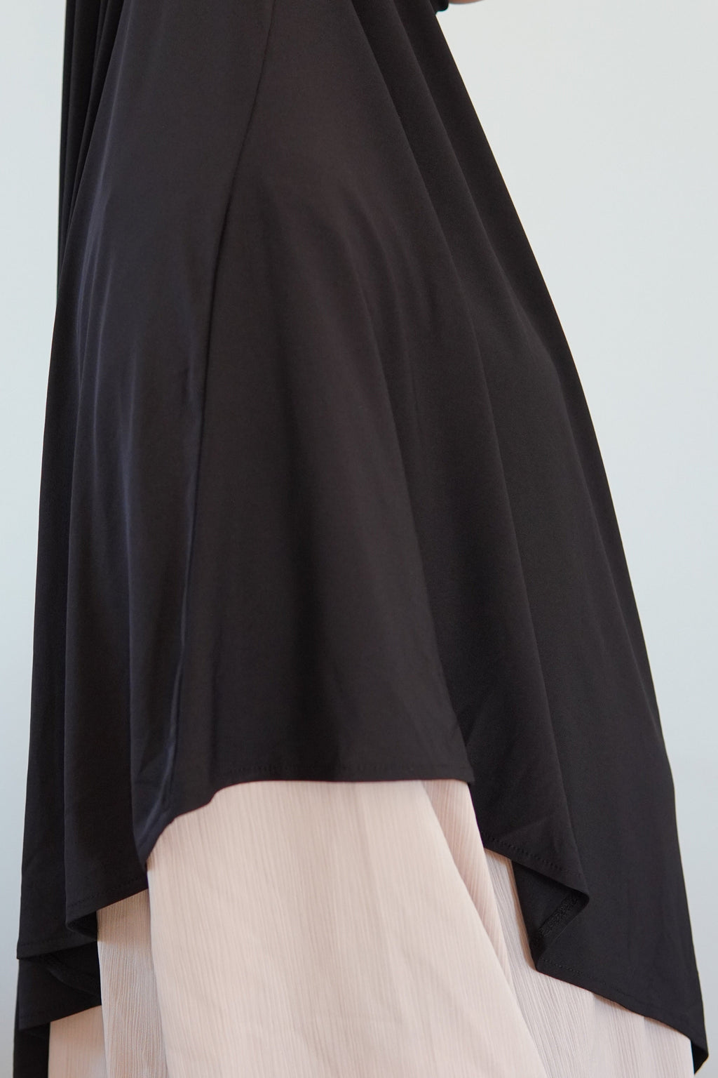 Khimar Mi-Long Jersey Premium - Noir