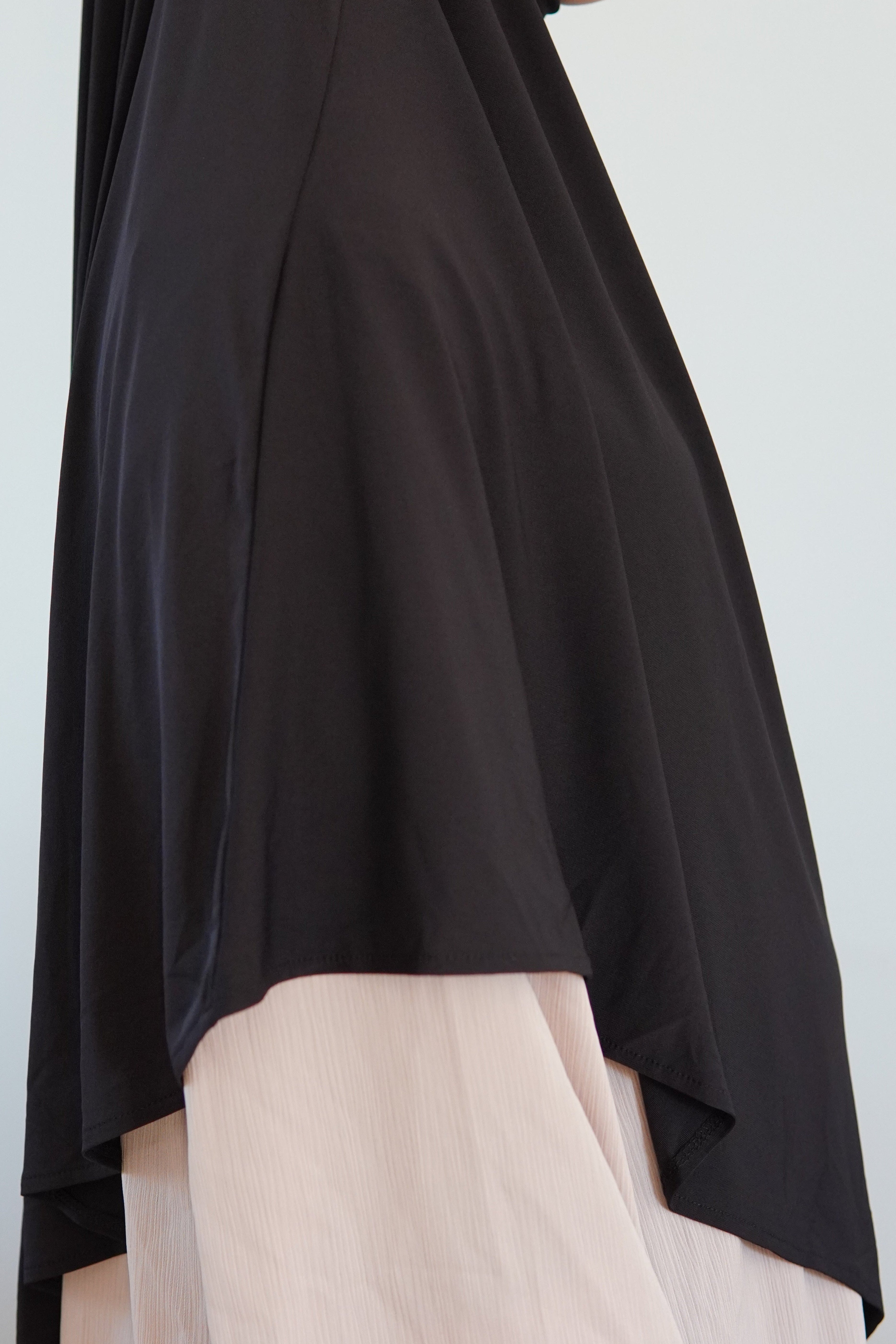 Khimar Mi-Long Jersey Premium - Noir