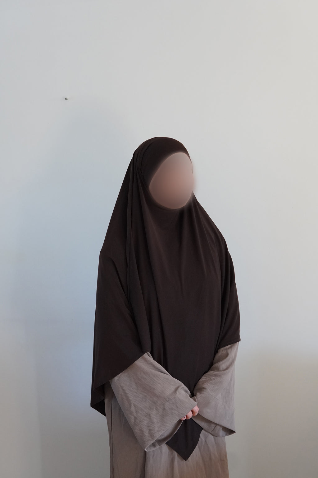 Khimar Mi-Long Jersey Premium - Chocolat