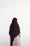 Khimar Mi-Long Jersey Premium - Chocolat