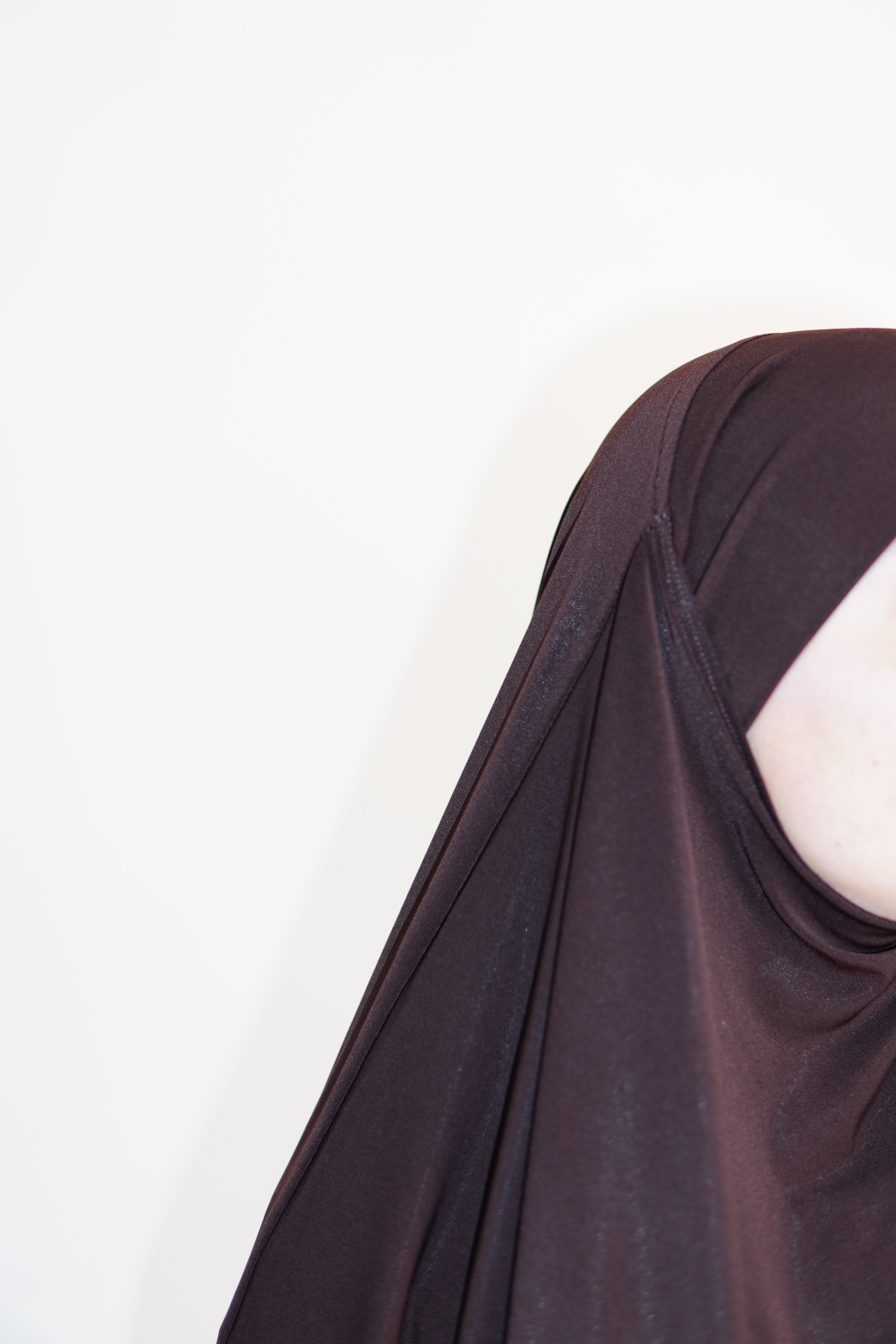Khimar Mi-Long Jersey Premium - Chocolat