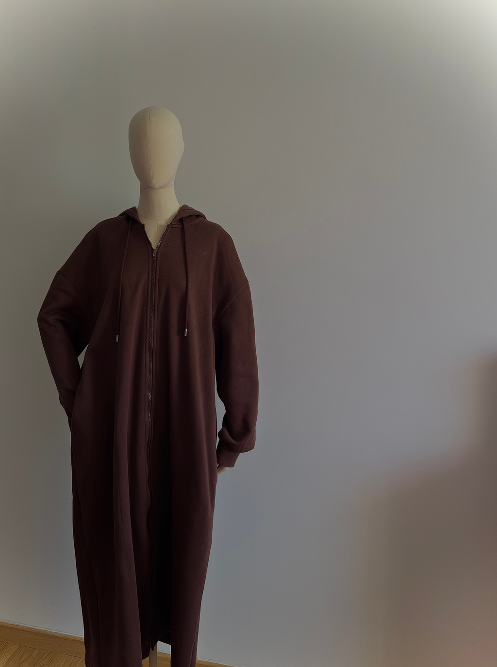 Robe à Capuche Zippée - Marron