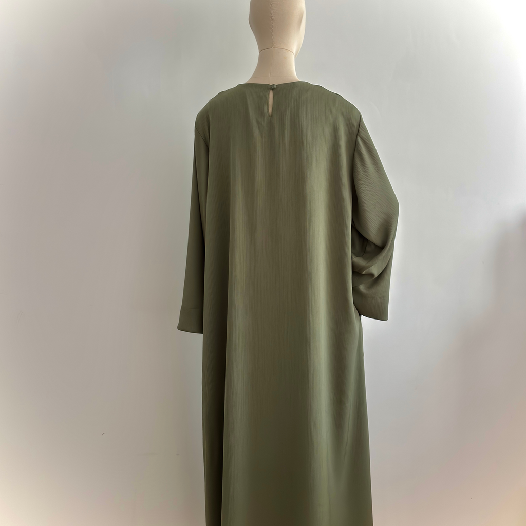 Robe à col rond Milia - Kaki