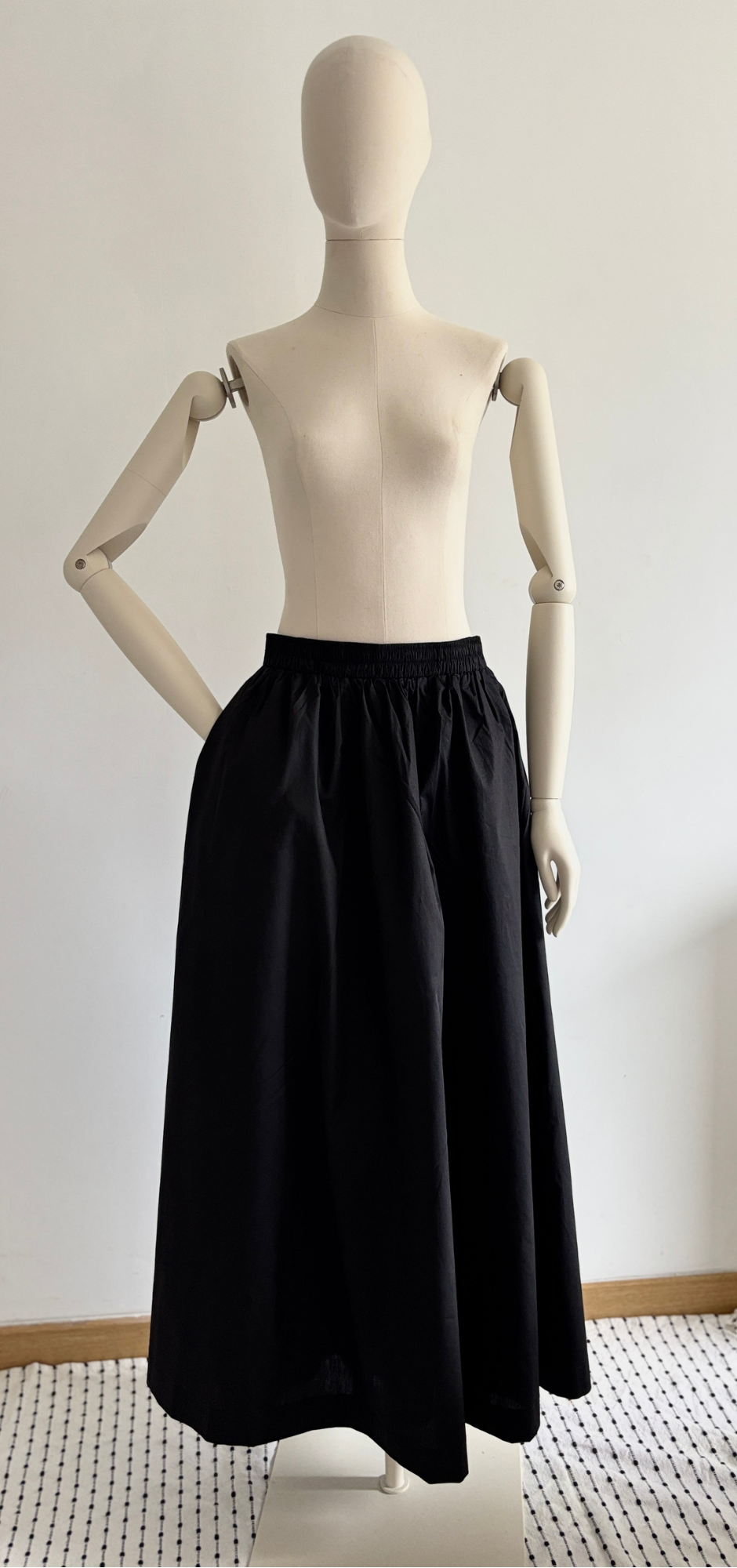 Jupe Doublée en Coton - Noire