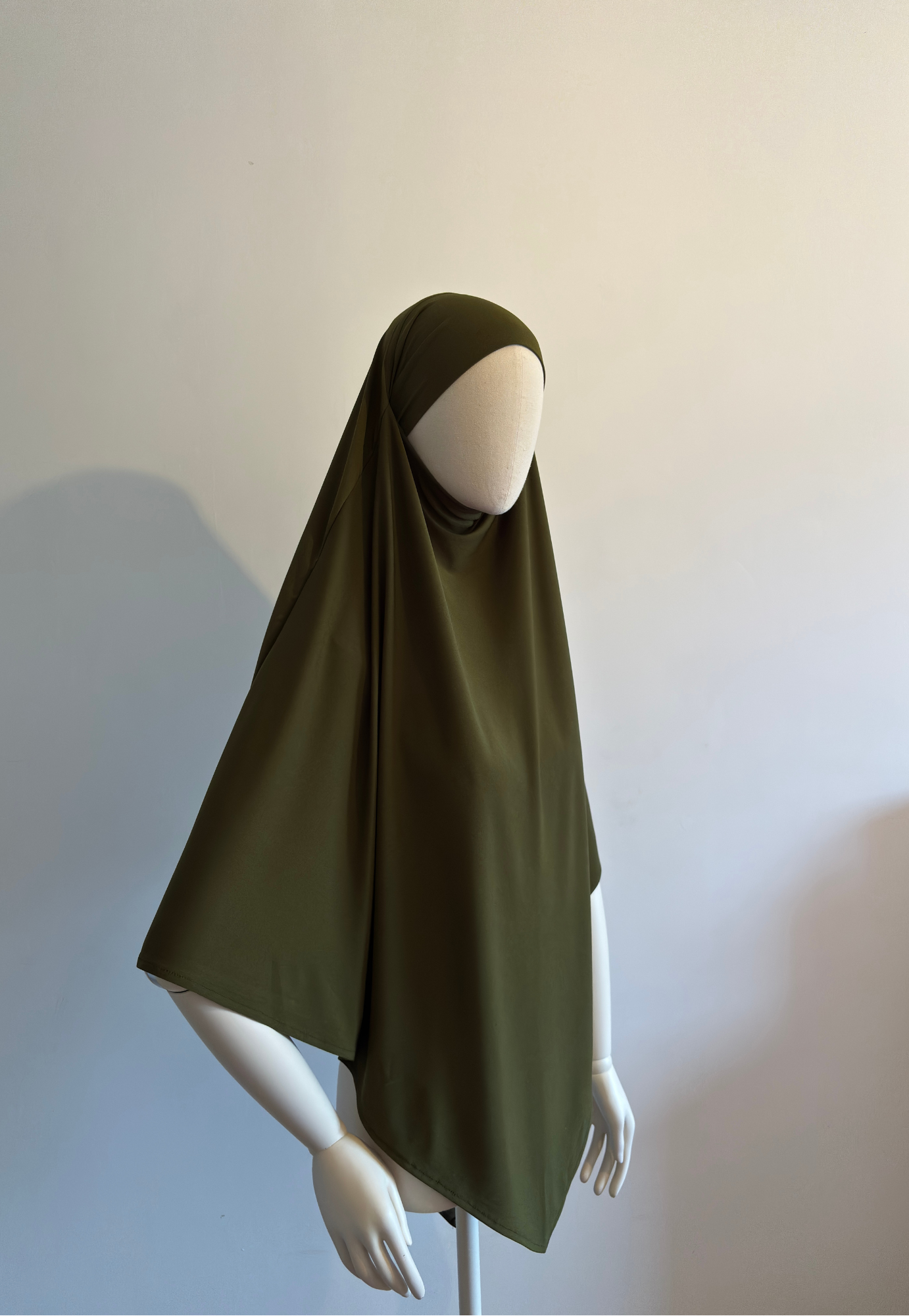 Khimar Mi-Long Jersey Premium - Kaki