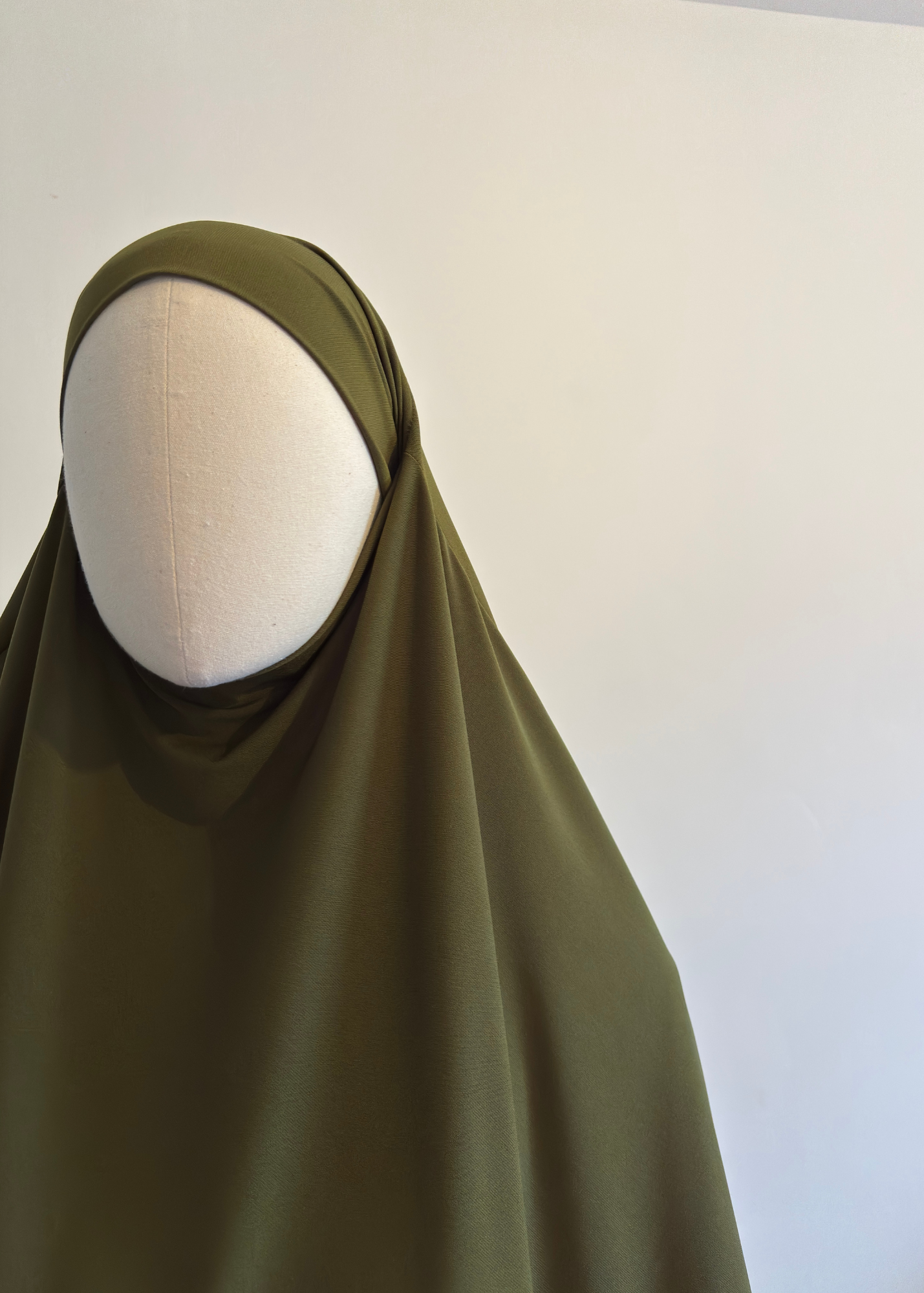 Khimar Mi-Long Jersey Premium - Kaki