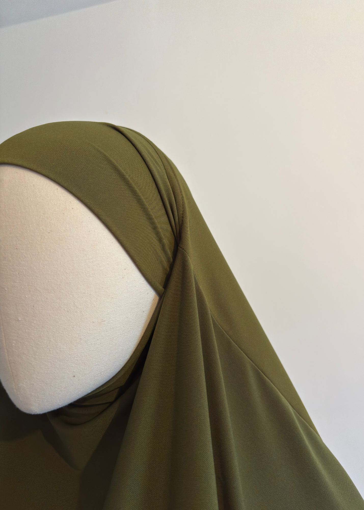 Khimar Mi-Long Jersey Premium - Kaki