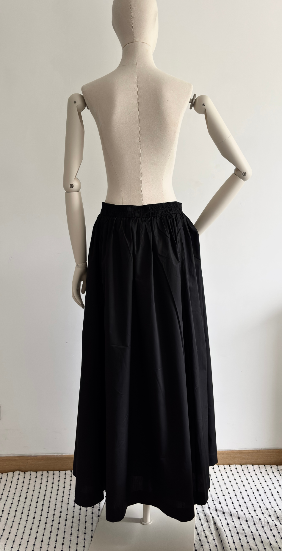 Jupe Doublée en Coton - Noire