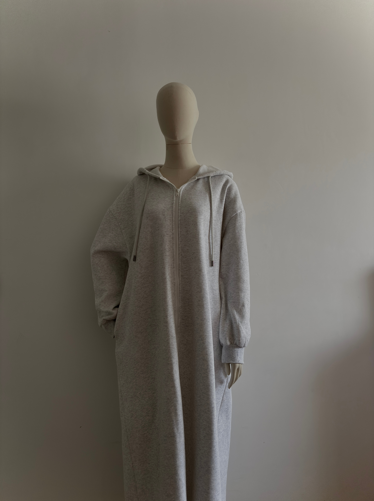 Robe à Capuche Zippée - Grise